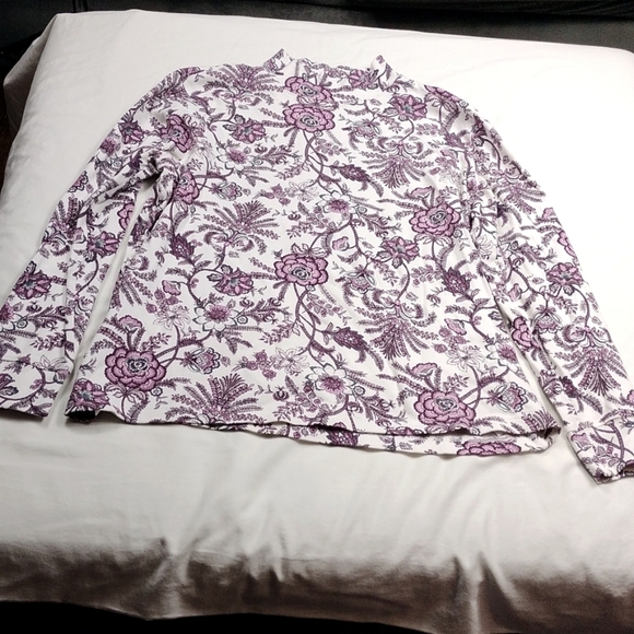 Lands End women's floral turtle neck size large - Picture 1 of 10